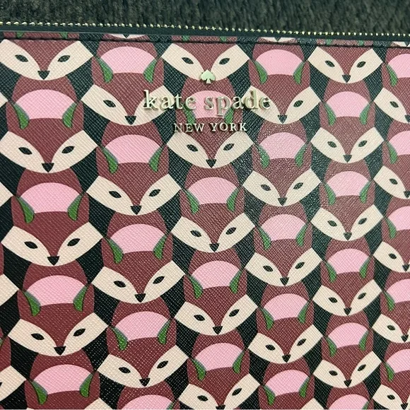 NWOT RARE Kate Spade Staci Geo Fox L-Zip Laptop Sleeve Case - Picture 2 of 9